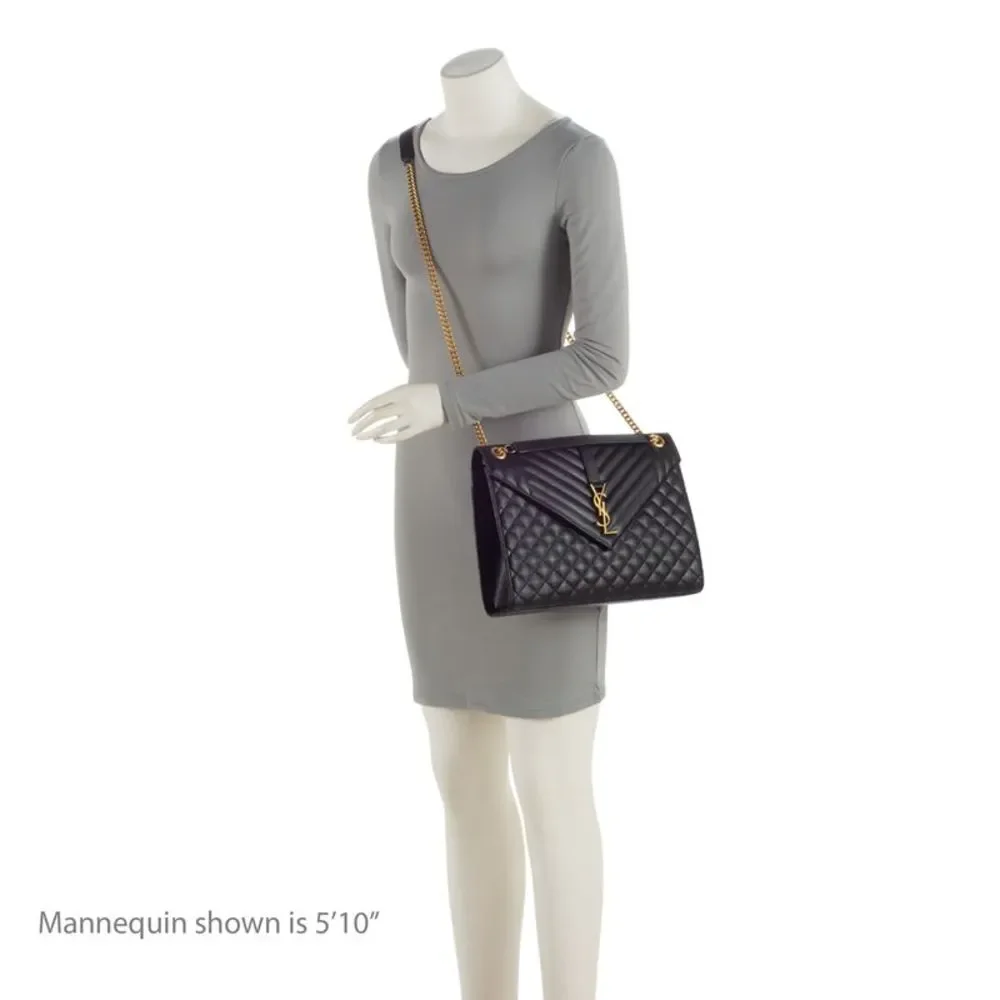 Saint Laurent Mixed Matelasse Grain de Poudre Monogram Large Envelope Bag - Picture 5 of 15